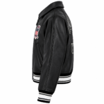 Avirex USA Black Leather Varsity Bomber Jacket | Blackstone Jackets