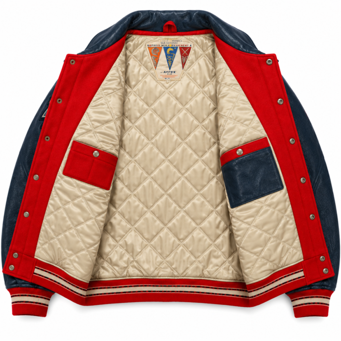 Avirex T-Bird Red & Navy Varsity Jacket | Blackstone Jackets