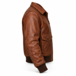 Maverick Russet Brown Men's A-2 Flight Leather Jacket | Blackstone Jackets