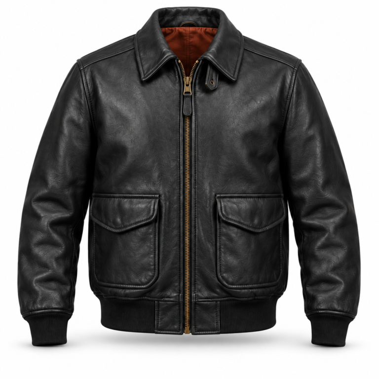 Ranger Black Men's A-2 Flight Leather Jacket | Blackstone Jackets