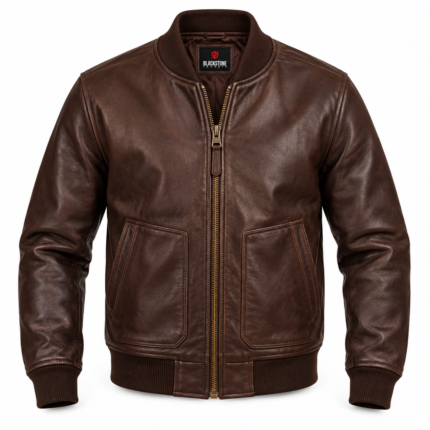 Jetstream Dark Chocolate Brown Men's Classic Flight Leather Jacket | Blackstone Jackets