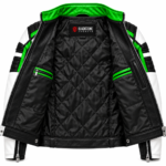 Jaguar Racing Black White Green Leather Motorcycle Jacket | Blackstone Jackets