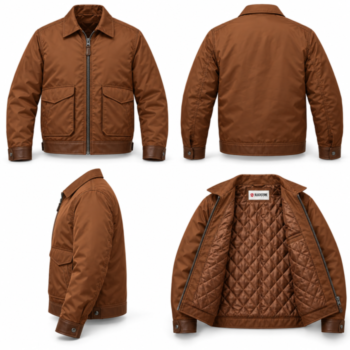 Maverick Cognac Brown Men's Classic Flight Jacket | Blackstone Jackets