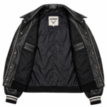 Avirex Bad Boy Black Leather Varsity Bomber Jacket | Blackstone Jackets