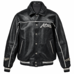 Avirex Bad Boy Black Leather Varsity Bomber Jacket | Blackstone Jackets