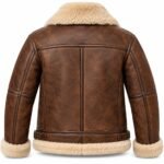 Dakota Espresso With Tan Shearling Men's B-3 Shearling Flight Leather Jacket | Blackstone Jackets