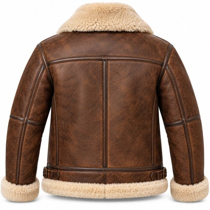 Dakota Espresso With Tan Shearling Men's B-3 Shearling Flight Leather Jacket | Blackstone Jackets