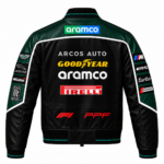 Dark Green Racing Jacket Back