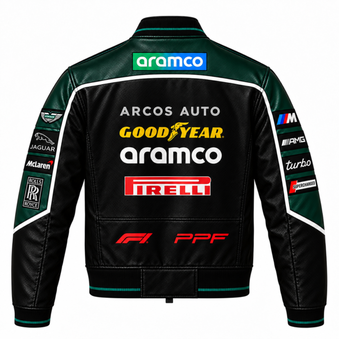 Dark Green Racing Jacket Back