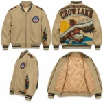 Avirex Crow Lake Beige Suede Bomber Jacket | Blackstone Jackets