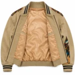 Avirex Crow Lake Beige Suede Bomber Jacket | Blackstone Jackets