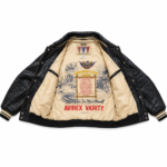 Avirex Choctaw Black Leather Varsity Bomber Jacket | Blackstone Jackets