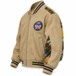 Avirex Crow Lake Beige Suede Bomber Jacket | Blackstone Jackets