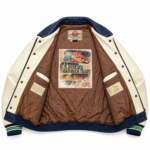 Avirex Blockwear Navy Blue Leather Varsity Bomber Jacket | Blackstone Jackets