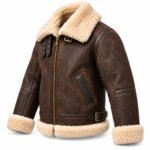 Altair Dark Chocolate With Cream Shearling Men's B-3 Shearling Flight Leather Jacket | Blackstone Jackets