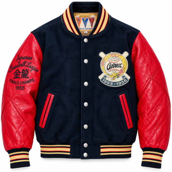 Avirex Gold Dragons Navy and Red Varsity Bomber Jacket | Blackstone Jackets Avirex Gold Dragons Navy and Red Varsity Bomber Jacket | Blackstone Jackets