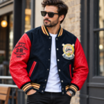Avirex Gold Dragons Navy and Red Varsity Bomber Jacket | Blackstone Jackets