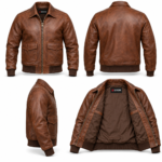 Liberty Medium Brown Men's A-2 Flight Leather Jacket | Blackstone Jackets