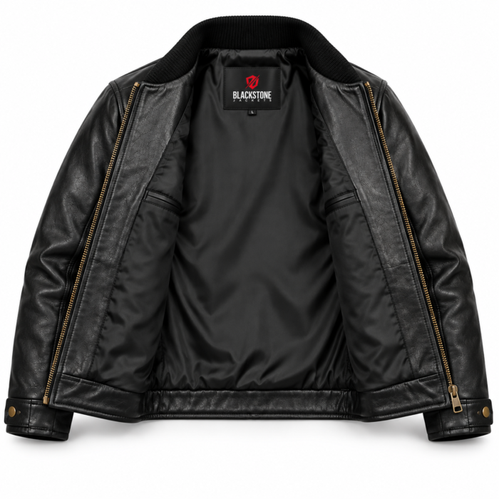 Aero Black Men's Classic Flight Leather Jacket | Blackstone Jackets