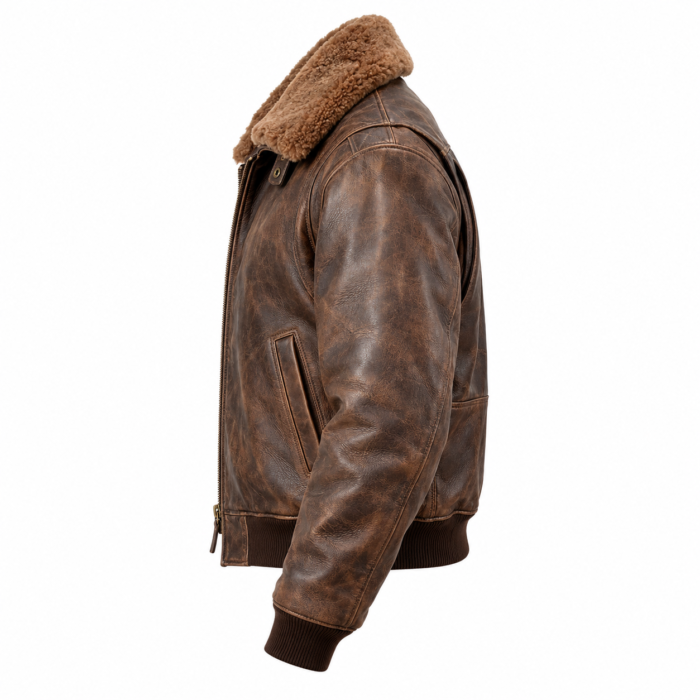 Liberty Distressed Brown Men's Classic Flight Leather Jacket | Blackstone Jackets