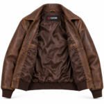 Hudson Distressed Brown Men's A-2 Flight Leather Jacket | Blackstone Jackets