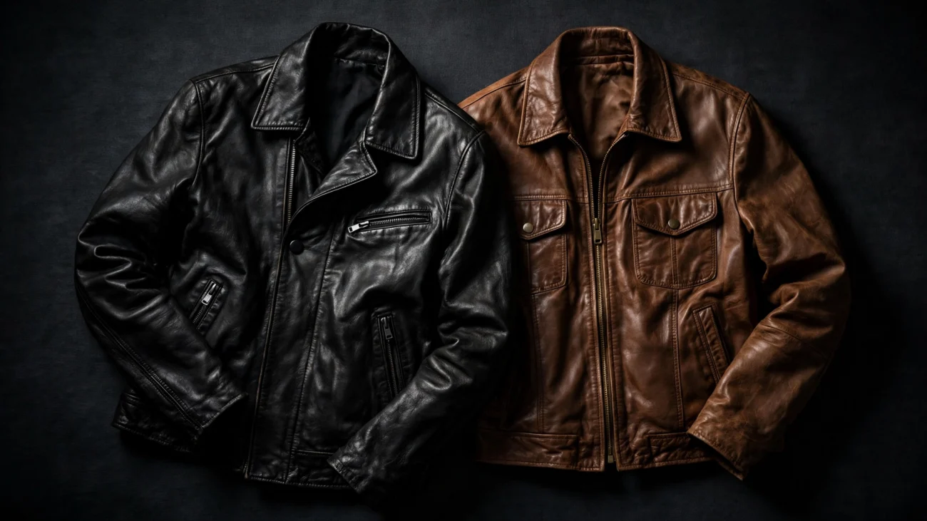 black vs brown leather jacket
