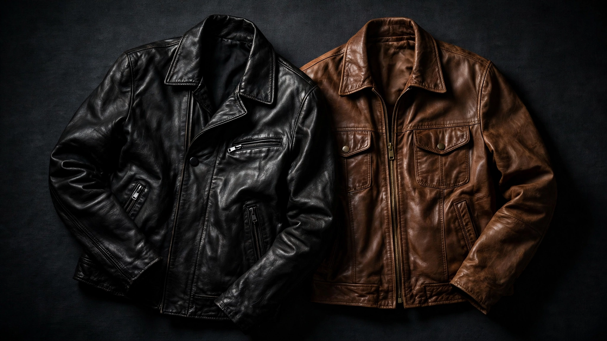 black vs brown leather jacket