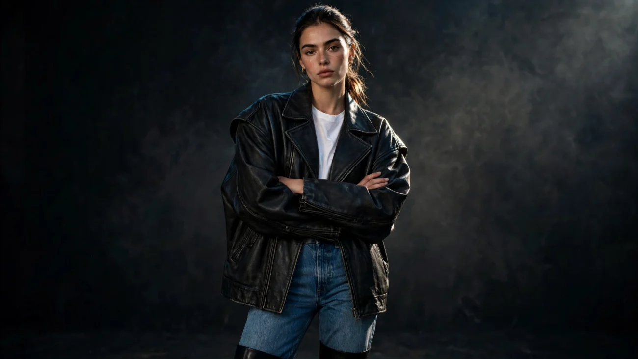 oversized leather jackets women