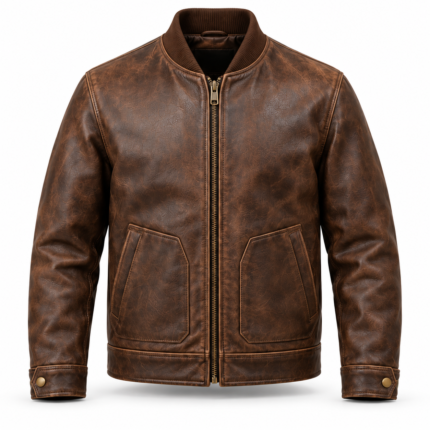 Vector Distressed Brown Men's Classic Flight Leather Jacket | Blackstone Jackets