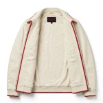 Daihatsu Leather Jacket inner lining view, cream cotton lining