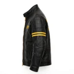 HSV Leather Jacket side view, black leather jacket