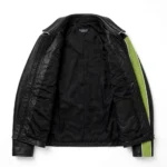 Scion Leather Jacket inner lining view, black cotton lining